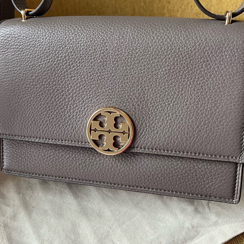 Tory Burch Taupe Leather Crossbody Bag